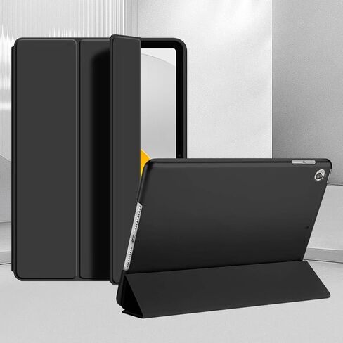 Case for iPad 10th Gen 10.9 inch, Slim Stand Protective Cover with Hard PC Translucent Back Shell Cover for iPad 10th Generation 2022, Auto Wake/Sleep, Support Touch ID, Black in Saudi Arabia