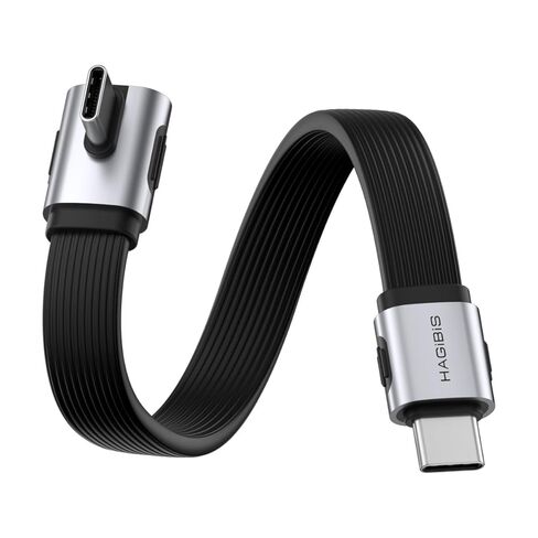 كابل Hagibis USB4، نقل بيانات 80 جيجابت في الثانية، كابل USB-C للشحن السريع 240 واط، كابل USB 4 V2.0 قصير 8K@60 هرتز لهاتف iPhone 17 16 15 Pro Max، iPad Pro، Thunderbolt 5/4 (متوسط ​​90 درجة، 0.3FT) in Saudi Arabia