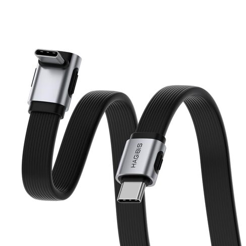 كابل Hagibis USB4، نقل بيانات 80 جيجابت في الثانية، كابل USB-C للشحن السريع 240 واط، كابل USB 4 V2.0 قصير 8K@60 هرتز لهاتف iPhone 17 16 15 Pro Max، iPad Pro، Thunderbolt 5/4 (متوسط ​​90 درجة، 0.3FT) in Saudi Arabia