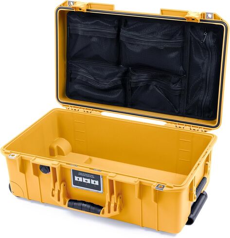 حقيبة حمل ColorCase Pelican Air 1535 باللون الأصفر - حافظة مقاومة للماء متوسطة الحجم مع منظم غطاء شبكي فقط - مقابض ومزالج سوداء in Kuwait