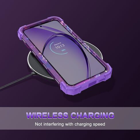 Rancase for Galaxy S25 Case,Three Layer Heavy Duty Shockproof Protection Hard Plastic Bumper +Soft Silicone Rubber Protective Case for Samsung Galaxy S25,Glow in The Dark-Purple in Saudi Arabia