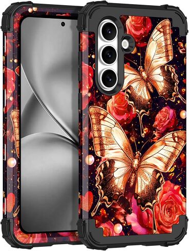Rancase for Galaxy S25 Case,Three Layer Heavy Duty Shockproof Protection Hard Plastic Bumper +Soft Silicone Rubber Protective Case for Samsung Galaxy S25,Glow in The Dark-Purple in Saudi Arabia