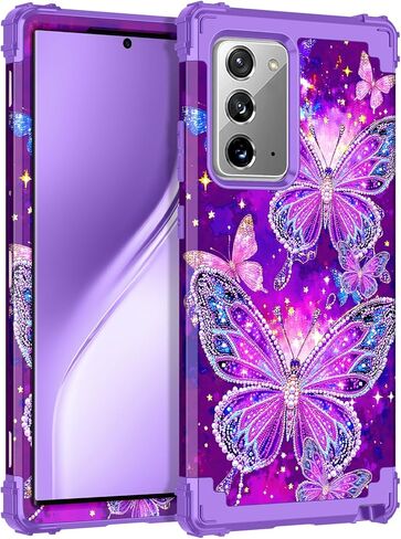 Rancase for Galaxy S25 Case,Three Layer Heavy Duty Shockproof Protection Hard Plastic Bumper +Soft Silicone Rubber Protective Case for Samsung Galaxy S25,Glow in The Dark-Purple in Saudi Arabia