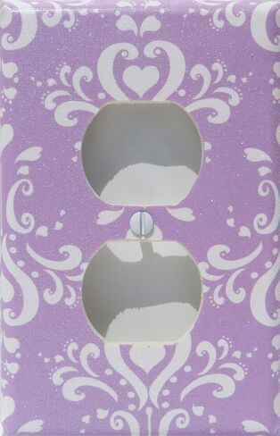 Purple Damask Outlet Switch Plate Covers/Damask Children's Wall Decor in Saudi Arabia