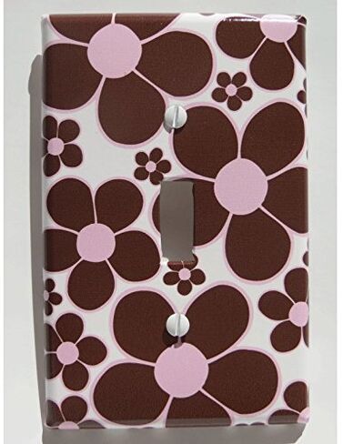 Brown and Pink Daisy Flower Light Switch Plate Cover in Saudi Arabia