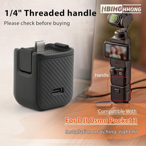 1/4" Threaded Handle for DJI Osmo Pocket 3 Handle Holder Replacement for DJI OSMO Pocket 3 Tripod Adapter Mount Handheld Camera Extension Bracket Accessories in Saudi Arabia