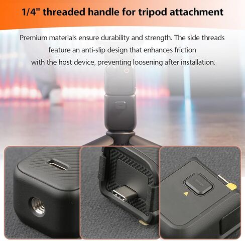 1/4" Threaded Handle for DJI Osmo Pocket 3 Handle Holder Replacement for DJI OSMO Pocket 3 Tripod Adapter Mount Handheld Camera Extension Bracket Accessories in Saudi Arabia