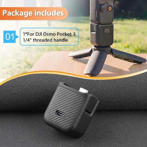 1/4" Threaded Handle for DJI Osmo Pocket 3 Handle Holder Replacement for DJI OSMO Pocket 3 Tripod Adapter Mount Handheld Camera Extension Bracket Accessories in Saudi Arabia