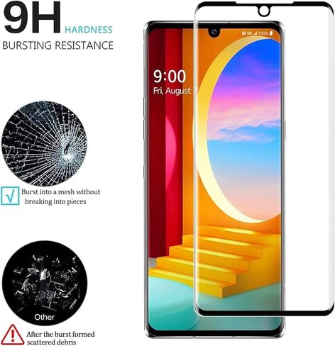 [2 Pack] Full Coverage Tempered Glass Screen Protector for LG Velvet 5G/LG G9, Easy to Install, [3D Curved] [HD Anti-Scratch ] [No-Bubble ] Screen Protector Compatible LG Velvet 5G/LG G9 in Saudi Arabia