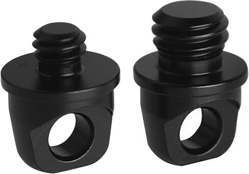 2PCS SLR Camera Screw with Hole 3/8 Male 1/4 Male Lanyard Screw Sport Digital Camera Hand Accessory Camera Quick Release Metal Screw Black in Saudi Arabia