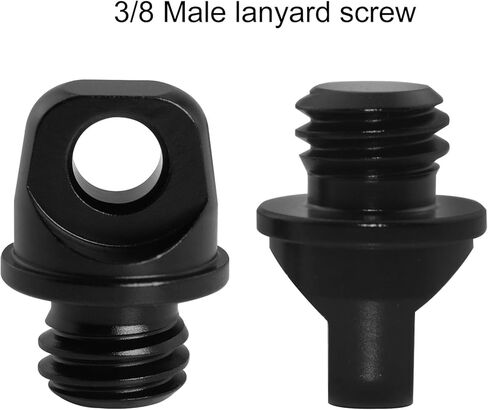 2PCS SLR Camera Screw with Hole 3/8 Male 1/4 Male Lanyard Screw Sport Digital Camera Hand Accessory Camera Quick Release Metal Screw Black in Saudi Arabia