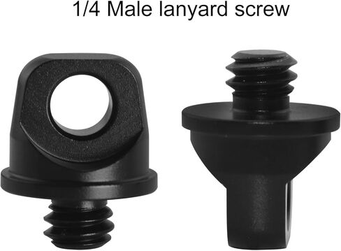 2PCS SLR Camera Screw with Hole 3/8 Male 1/4 Male Lanyard Screw Sport Digital Camera Hand Accessory Camera Quick Release Metal Screw Black in Saudi Arabia