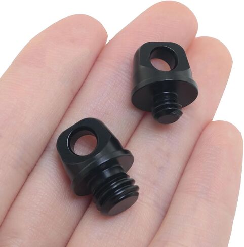 2PCS SLR Camera Screw with Hole 3/8 Male 1/4 Male Lanyard Screw Sport Digital Camera Hand Accessory Camera Quick Release Metal Screw Black in Saudi Arabia