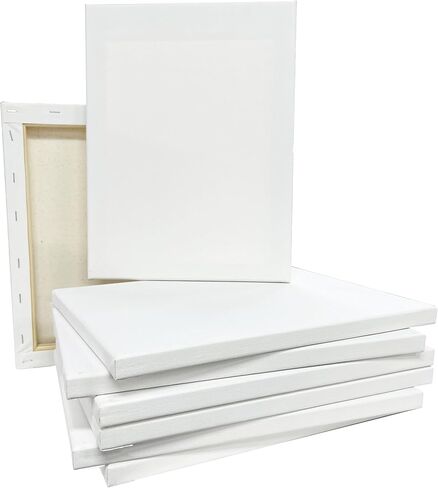 5 عدد (20) 16 "× 20" قماشية ذات قيمة فائقة بيضاء من قبل الفنان العلوي - قماش قطني خالي من الحمض للطلاء ، الأكريليك ، والزيوت - باك 4 عبوات in Saudi Arabia