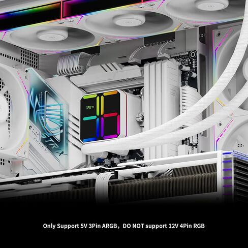 Thermalright Magic Qube 360 ARGB White Liquid CPU Cooler,Building Block Fan with 2000RPM,for AM4/AM5,Intel LGA1150/1151/1200/1700/1851,Temperature Controlled Color Changing Digital Screen in Saudi Arabia