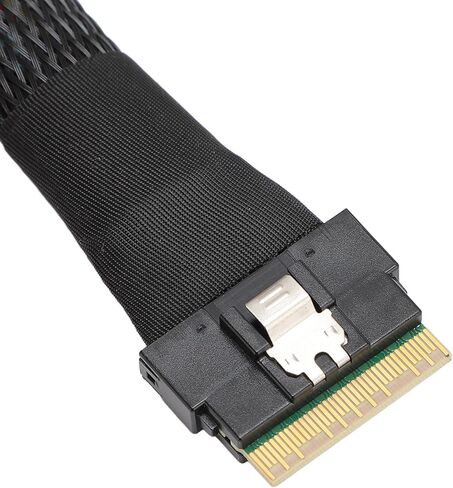 Fockety NVMe Adapter Cable, Mainboard SSD Cable 24Gbps 80CM, SFF-8654 (8I) to 2xSFF-8639 NVMe (U.2), Plug and Play Design, Suitable for NVMe SFF-8654 to for SAS, for SATA Connections in Saudi Arabia