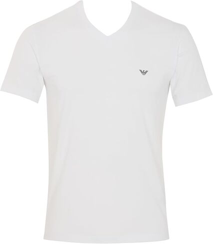 Emporio Armani Mens Stretch Cotton Jersey Short Sleeve V-Neck Shirt in Saudi Arabia