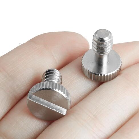 4PCS 1/4-20 Slotted Screw for Camera Tripod Quick Release Plate Thread Length 6.5mm Silver for Photography Equipment Tripod Head Stainless Steel Thumb Screw in Saudi Arabia