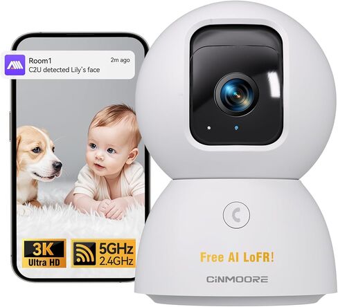 كاميرا Lexip Snowman واي فاي داخلية، 3K 5MP فائقة الدقة، 355 درجة عموم/110 درجة إمالة، الذكاء الاصطناعي لتتبع الإنسان/الحيوانات الأليفة، رؤية ليلية خالية من اللون الأحمر، 64 جيجابايت متضمنة، مكالمات صوتية، درع الخصوصية التلقائي، صوت ثنائي الاتجاه in Kuwait