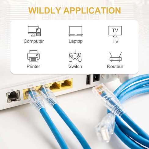 MECCANIXITY 30pcs Cat6 RJ45 Pass Through Connectors, RJ45 Connector 8P8C Gold Plated Plugs with 30pcs Orange Strain Relief Boots for Solid or Stranded UTP Ethernet Cable, 1.1mm in Saudi Arabia