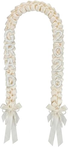 Jutom 48" Graduation Leis 2026 Football Graduation Ribbon Lei Class of 2026 Braided Necklace Handmade Congrats Graduate Gift for Women Men Grad Party in Saudi Arabia