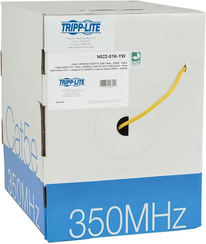 كابل Tripp Lite Cat5e السائب ذو النواة الصلبة، PVC بتصنيف CMR، 350 ميجاهرتز، أزرق، 1000 قدم (N022-01K-BL) in Saudi Arabia