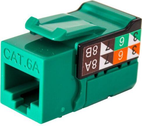 مقبس CAT6A RJ45 Keystone، سلسلة V-Max - لون أخضر - (50 حزمة) in Kuwait