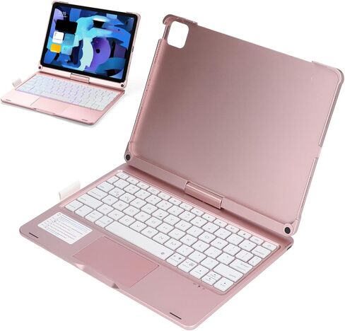 Tablet Case with Keyboard, 360 Degree Rotatable RGB Backlight Touchpad Keyboard Cover for iOS Tablet 11in 10.9in, with 2 Backlight Modes and Flip Up Stand in Saudi Arabia