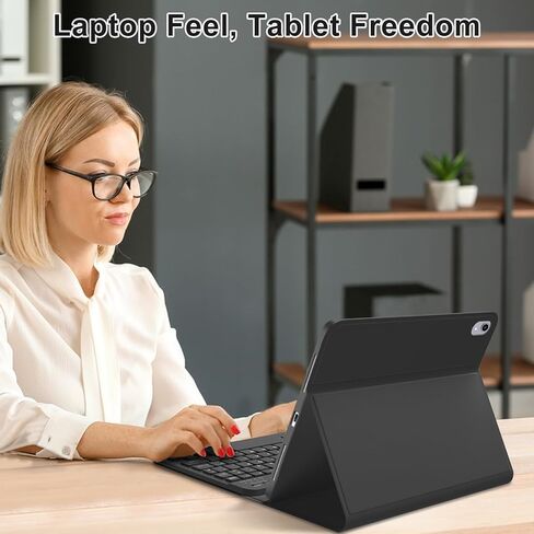 Keyboard Case for iPad (A16) 11th/10th Generation 11&10.9 Inch with Pencil Holder, Magnetic Detachable Wireless Bluetooth Folio Keyboard Cover for iPad 11th/10th Gen 2025/2022- Black in Saudi Arabia
