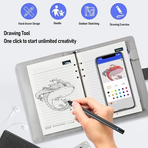 Bluetooth 5.0 Smart Pen for Note Taking with Notebook and Writing Board, Real time Sync for Digitizing, Convert to Text,Gifts for Adults Coworkers Teachers Students (Grey Black Patchwork) in Saudi Arabia