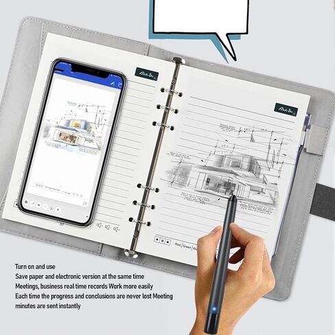 Bluetooth 5.0 Smart Pen for Note Taking with Notebook and Writing Board, Real time Sync for Digitizing, Convert to Text,Gifts for Adults Coworkers Teachers Students (Grey Black Patchwork) in Saudi Arabia
