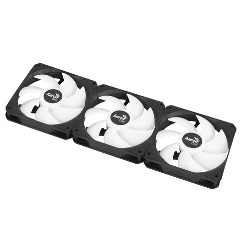 مروحة AeroCool Link 3-Pack لحافظة الكمبيوتر، حزمة ثلاثية من مراوح ARGB 120 مم، تصميم سلسلة ديزي، مروحة صامتة، تجميع وتفكيك سهل للمروحة، PWM 300-1500 دورة في الدقيقة، محمل هيدروليكي، أسود in Saudi Arabia