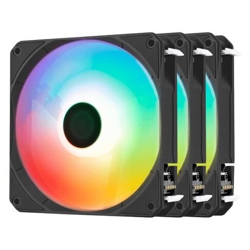 مروحة AeroCool Link 3-Pack لحافظة الكمبيوتر، حزمة ثلاثية من مراوح ARGB 120 مم، تصميم سلسلة ديزي، مروحة صامتة، تجميع وتفكيك سهل للمروحة، PWM 300-1500 دورة في الدقيقة، محمل هيدروليكي، أسود in Saudi Arabia