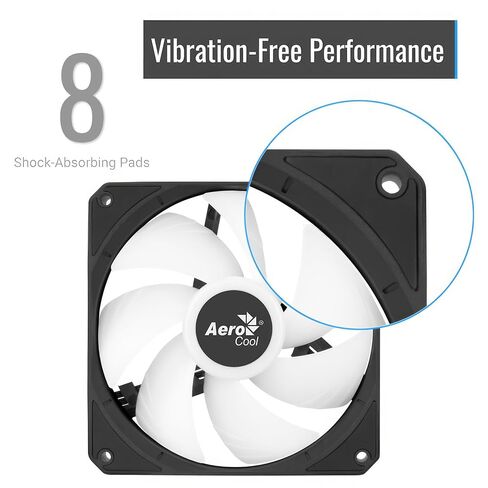 مروحة AeroCool Link 3-Pack لحافظة الكمبيوتر، حزمة ثلاثية من مراوح ARGB 120 مم، تصميم سلسلة ديزي، مروحة صامتة، تجميع وتفكيك سهل للمروحة، PWM 300-1500 دورة في الدقيقة، محمل هيدروليكي، أسود in Saudi Arabia