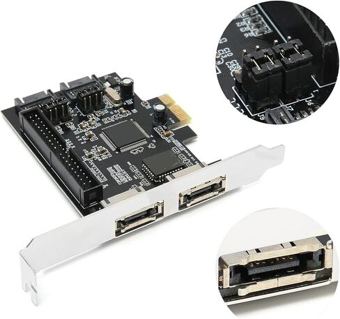 بطاقة محول شبكة CHICIRIS PCIe مع دعم Ultra ATA 133 لتخزين البيانات، بطاقة محول PCB 1 X لمتخصصي تكنولوجيا المعلومات باللون الأسود in Saudi Arabia