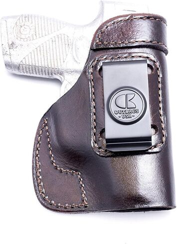 OUTBAGS USA LS2709 (بني-يمين) حافظة مسدس من الجلد الثقيل المحبب بالكامل IWB لـ Taurus PT 709 Slim 9 مم. مصنوع يدويًا في الولايات المتحدة الأمريكية. in Kuwait
