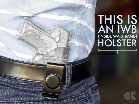 OUTBAGS USA LS2709 (بني-يمين) حافظة مسدس من الجلد الثقيل المحبب بالكامل IWB لـ Taurus PT 709 Slim 9 مم. مصنوع يدويًا في الولايات المتحدة الأمريكية. in Kuwait