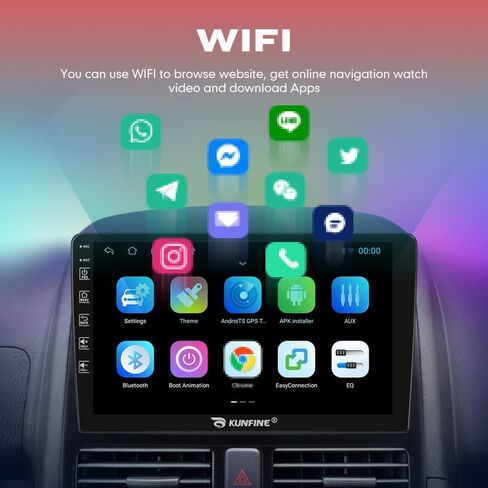 Kunfine Car CarPlay Android Auto Navigation Stereo GPS Radio Reverse Camera Display 10" IPS Touchscreen Headunit Tablet Pad Media Player for Ford Explorer 2011-2019، إذا كان ذلك ممكنًا، رباعي النواة 2G+32G in Kuwait