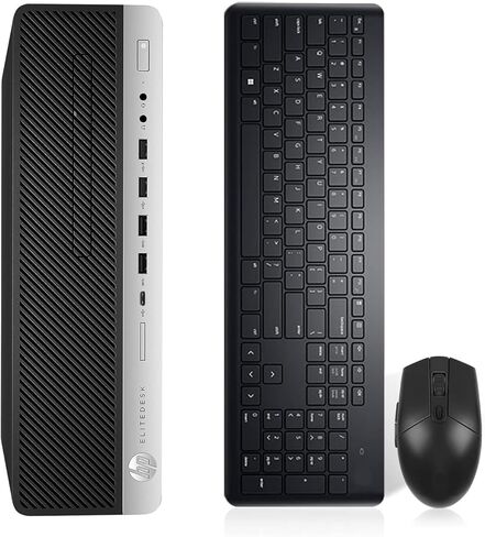 كمبيوتر مكتبي HP EliteDesk 800 G3 SFF للأعمال، Intel Core i7-6700 3.0 جيجا هرتز، ذاكرة الوصول العشوائي 32 جيجا، 512 جيجا SSD، WiFi، BT، بما في ذلك لوحة المفاتيح والماوس اللاسلكي، Windows (متجدد) in Kuwait