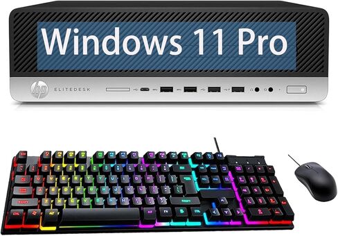 HP EliteDesk 800 G4 SFF Desktop Computer PC, Intel Core i5-8500, 32GB RAM, 512GB SSD, USB WiFi & Bluetooth, Keyboard, Mouse, Windows 11 Pro(Renewed) in Saudi Arabia