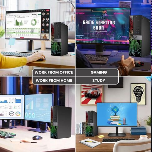 Dell Gaming Desktop Computer - Intel Core i7-6th Gen - 16GB DDR4 RAM - 512GB SSD - 24" Monitor - GeForce GTX 1050 Ti - RGB PC - RGB Keyboard & Mouse - WiFi - Windows 11 Pro (Renewed) in Saudi Arabia