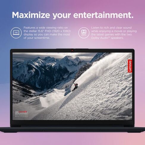 Lenovo Ideapad 1 15.6" FHD Laptop | AMD R3 7320U(Beat i5-1035G1) | 8GB RAM DDR5 | 256GB SSD | Intergrated Graphics | HDMI | Windows 11 Home | Bundle with USB 3.0 Hub in Saudi Arabia