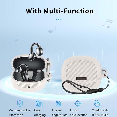 غطاء حافظة JOYROOM OE3، غطاء واقي لسماعات الأذن (مع حلقة تسلق + حبل قصير + قلم تنظيف) مقاوم للسقوط، مقاوم للخدش، مقاوم للصدمات، جراب لـ JOYROOM OE3 (أبيض فاتح) in Kuwait