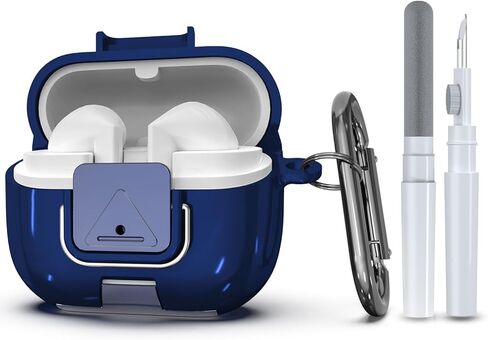 حافظة واقية لهاتف Samsung Galaxy Buds 3/3 FE (2025)/3 Pro مع مشبك قفل آمن، تصميم حامل الهاتف حماية كاملة من مادة TPU المقاومة للصدمات مع حلقة تسلق ومجموعة تنظيف (وردي) in Saudi Arabia