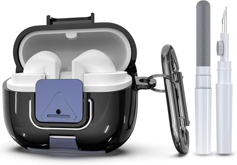 حافظة واقية لهاتف Samsung Galaxy Buds 3/3 FE (2025)/3 Pro مع مشبك قفل آمن، تصميم حامل الهاتف حماية كاملة من مادة TPU المقاومة للصدمات مع حلقة تسلق ومجموعة تنظيف (وردي) in Saudi Arabia