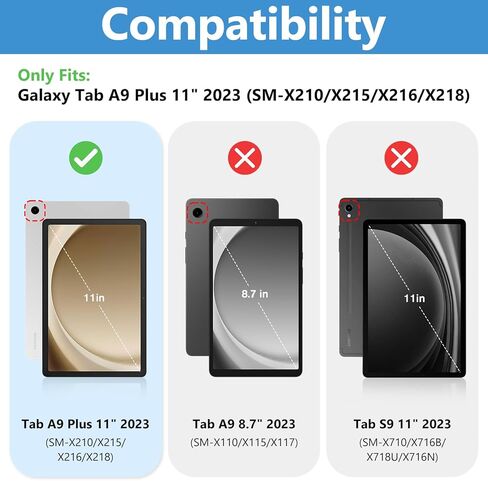 حزمة واحدة من واقي الشاشة ProCase لجهاز Galaxy Tab A9 Plus 11 بوصة 2023 مع حافظة لوحة المفاتيح لجهاز Galaxy Tab A9 Plus/A9+ 5G 11 بوصة 2023 in Kuwait