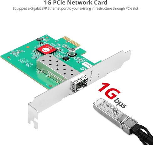 SIIG Single Port 1G SFP Ethernet Network PCIe Card - 1Gbps - Dual-Profile Design -Gigabit Ethernet - SFP Fiber Network Card - TAA Compliant (CN-GP1411-S1) in Saudi Arabia