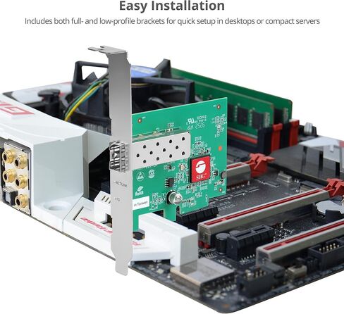 SIIG Single Port 1G SFP Ethernet Network PCIe Card - 1Gbps - Dual-Profile Design -Gigabit Ethernet - SFP Fiber Network Card - TAA Compliant (CN-GP1411-S1) in Saudi Arabia