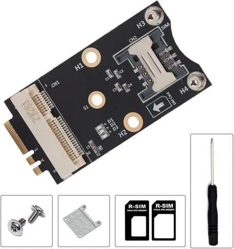 بطاقة محول SUNGOOYUE M.2 إلى Mini PCIE مع فتحة SIM، مادة PCB، متوافقة مع تحويل واجهة المفتاح A/E لوحدات WiFi 3G 4G in Kuwait
