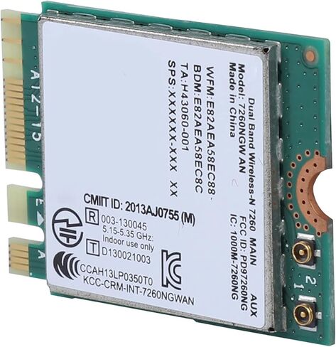 CHICIRIS 7260NGW an Dual Band 300Mbps Card with 4.0, NGFF M2 Interface WiFi Card for Data Transfer, Suitable for Shenzhou in Saudi Arabia